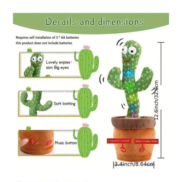 Dancing Cactus Plush Toy For Kids