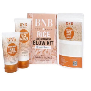 BNB Rice Extract Bright & Glow Kit (Rice face Wash+ Rice Scrub +Rice Mask)