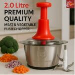 Stainless Steel Hand Push Chopper 2 L — Manual Food / Veggie & Meat Chopper