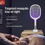 2 In 1 Electric Mosquito Killer With UV Light LED Lamp Summer Mosquito Trap Racket USB Rechargeable - Image 3