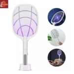 2 In 1 Electric Mosquito Killer With UV Light LED Lamp Summer Mosquito Trap Racket USB Rechargeable - Image 5
