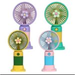 Mini Portable Fan Green Yellow 1.5W Fast Charge - Image 3