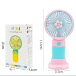 Mini Portable Fan Green Yellow 1.5W Fast Charge - Image 4